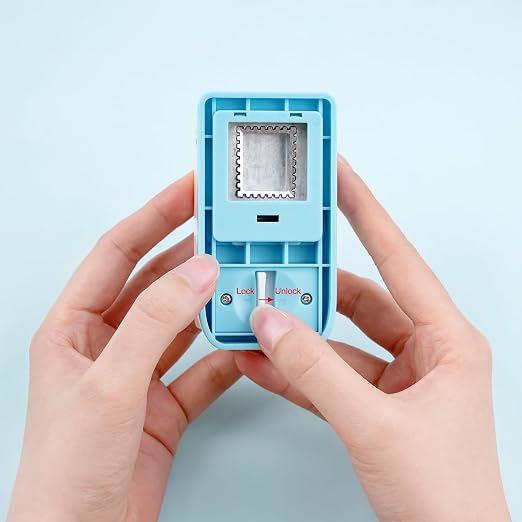 2 Pcs Paper Punch | Stamp Punch | Square Hole Punches | 1" Square & 1x0.8 inch Rectangular Postage Stamp Shape Puncher | Portable Lever Action Craft Punches for Paper Crafting Scrapbooking