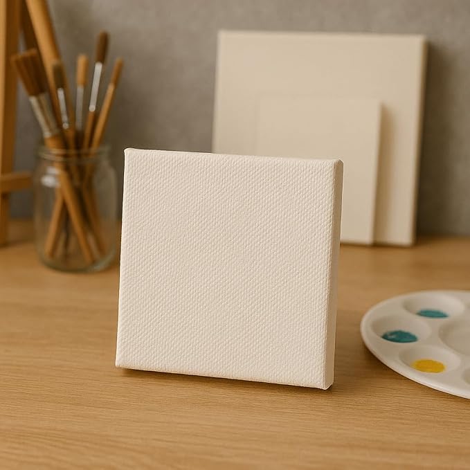LWR CRAFTS Mini Stretched Canvas 4" X 4" Pack of 6