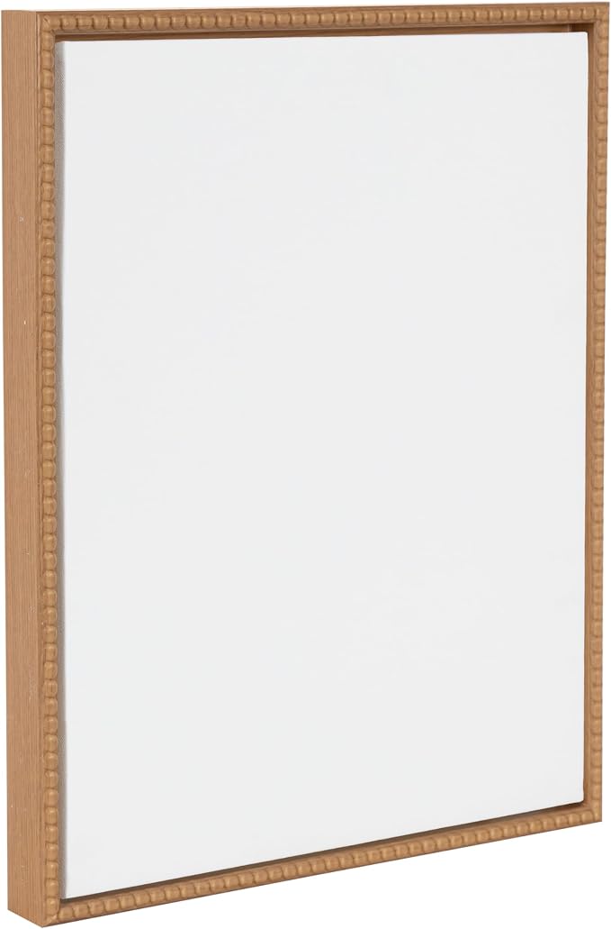 Kate and Laurel Sylvie Blank Framed Canvas Wall Art, 16x20 Natural Beaded, Vintage Modern Empty Canvas for Paint-Your-Own Art, Ready to Paint Premium Canvas Already Framed
