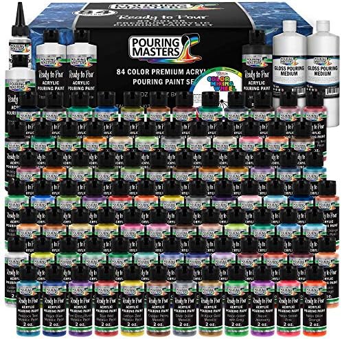 Pouring Masters 84 Color Metallic Ready to Pour Acrylic Pouring Paint Set
