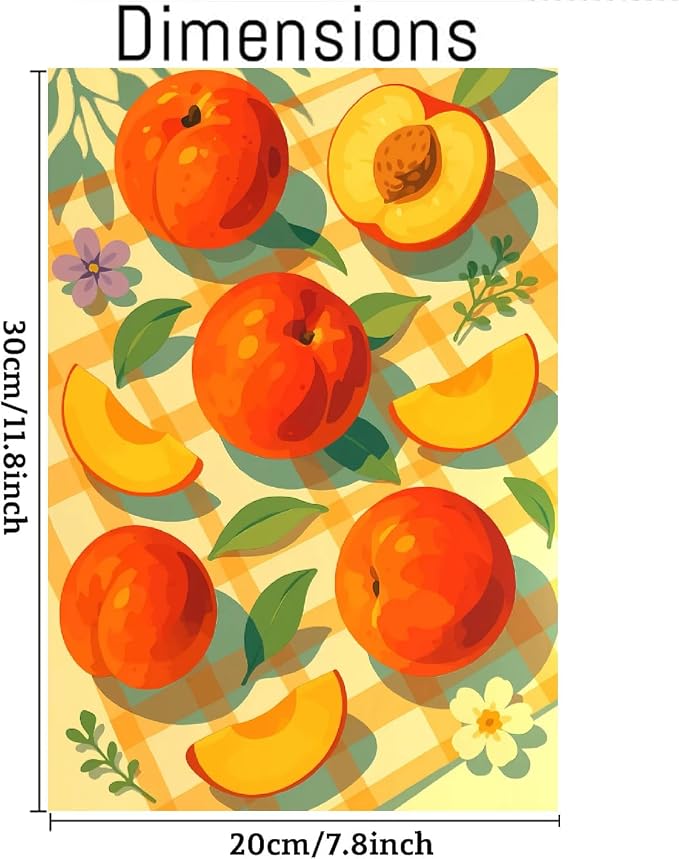 pchmcu 6 Pack Retro Fruit Paint by Numbers Kit for Adults Beginner,Vintage Easy Paint by Number on Canvas,Acrylic Oil Watercolor Painting kit Arts and Crafts for Bar Party Room Wall Decor (8x12 inch)
