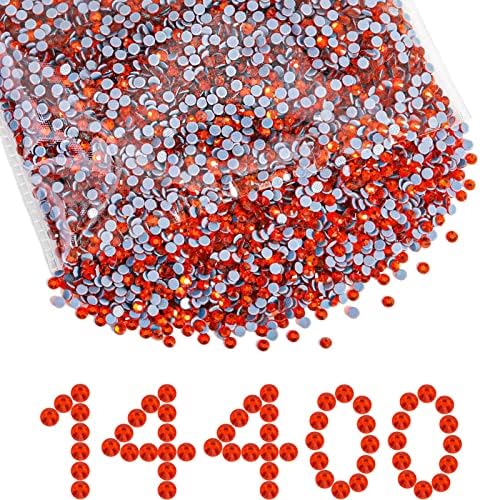 Beadsland Hotfix Rhinestones Bulk, Hyacinth/Orange, SS20, 14400pcs