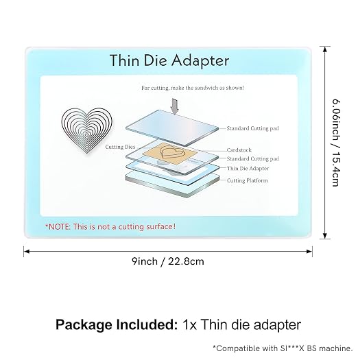 CYFUN DESIGN 5 Pieces 9x6inch Standard Adapter Pad for Sizzix Big Shot Machine, Thin Die Adapter for Die Cutting Machine Cutting Pads Shim to Create A Sandwich for Most Thinlits Wafer Thin Dies