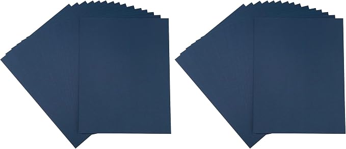 20 Sheets Blank Navy Blue Thick Paper Cardstock, 8.5 x 11 inches (Pack of 2)