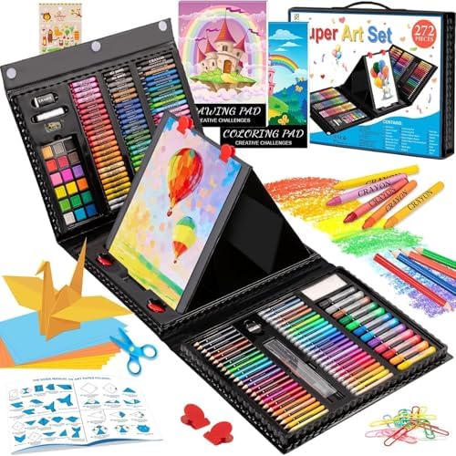 Art Supplies, 272 Pack Art Set Crafts Drawing Kit for Kids Girls Boys Teens