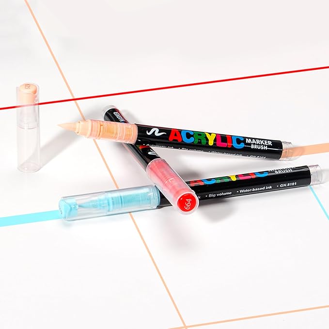 240 Colors Acrylic Paint Markers Set, Direct Liquid Brush Tip Pens
