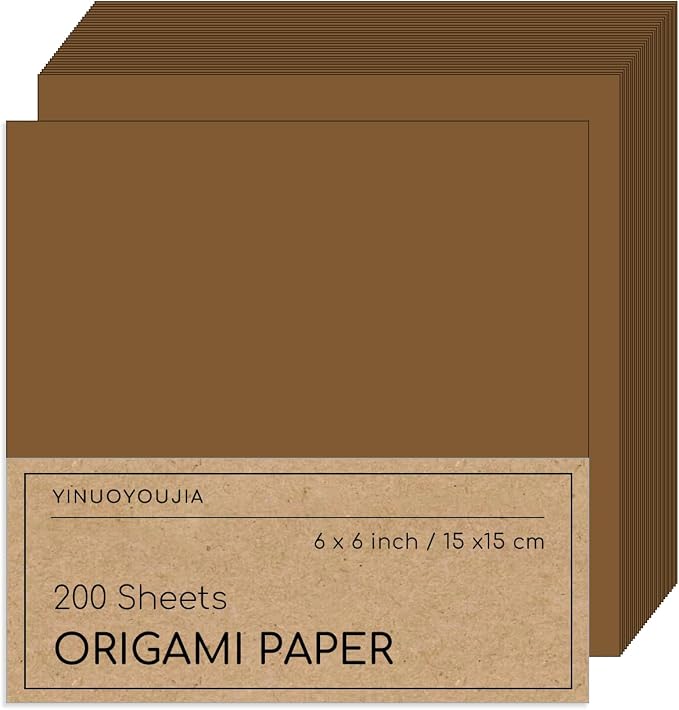 Double Sided Color 200 Sheets,6x6 inch Origami Paper Light Coffee Origami Paper kit for kids,Colored Paper Kit Gifts for Beginners