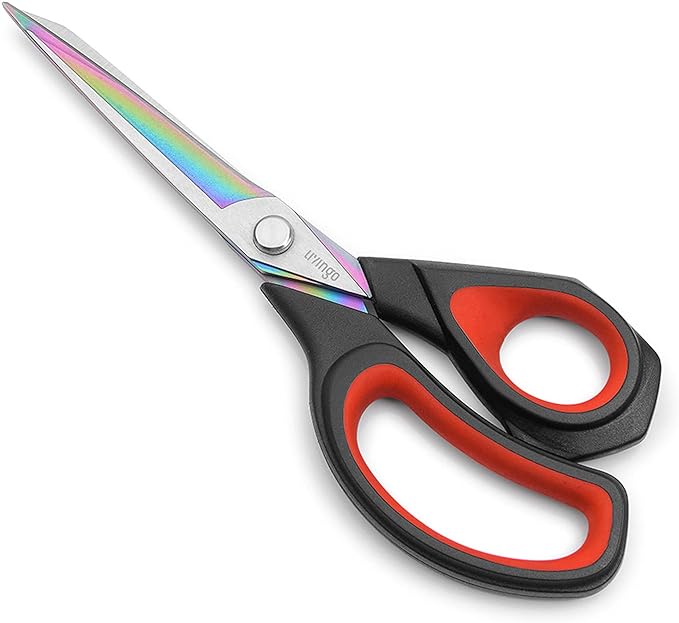 LIVINGO Fabric Scissors 9.5" Professional Tailor Heavy Duty Sewing Shears | Titanium Coated Forged Stainless Steel Blade, Comfort Grip, Leather Dressmaking Quilting Craft Projects