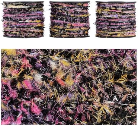 Artisanal Yarn Collection Multifiber Fancy Yarn for Knitting Crocheting Crafts DIY, Set of 3 Rolls(143 Witch's Prism)