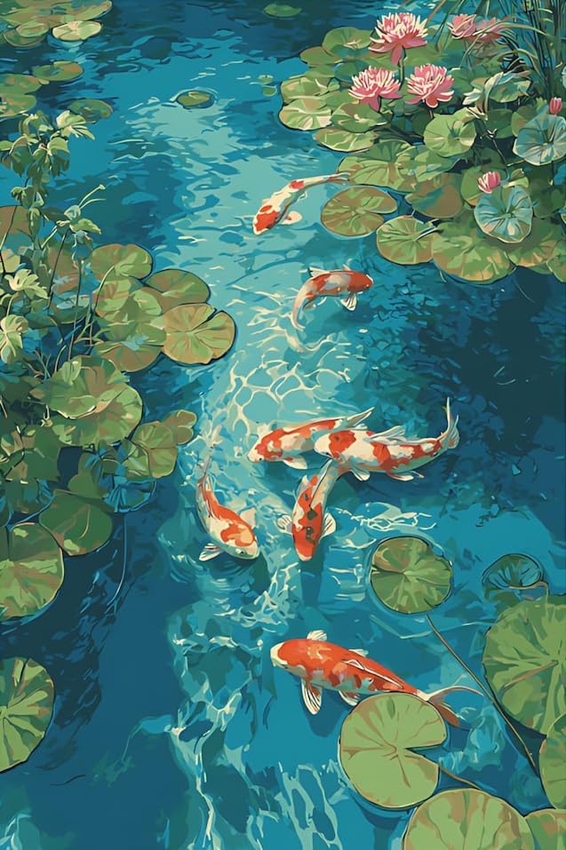 DYAIANGMU Fish Paint by Numbers Kit for Adults Beginners 19.6X15.7inch