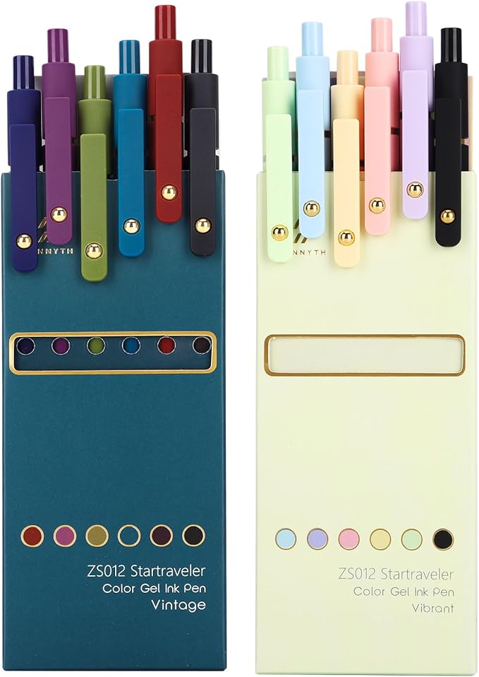 Ddaowanx Colored Gel Pens Set,0.5mm Retractable Quick Dry Colorful Ink Pens