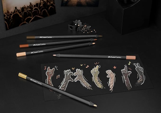 Faber-Castell Black Edition Skin Tone Colored Pencils, 12 Count