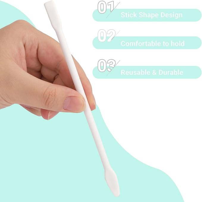 Gartful 9PCS Large Silicone Stir Sticks, Reusable Epoxy Resin Mixing Sticks, Non-Stick Craft Stirring Rods for Paint Mixing, Glitter Tumblers, Liquid Art Supplies, DIY Crafts Tools, White