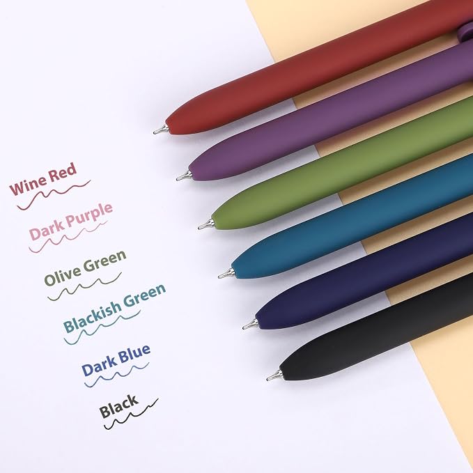 FIOVER Colored Gel Pens 12 Pack 0.7mm Medium Point Pens for Journaling