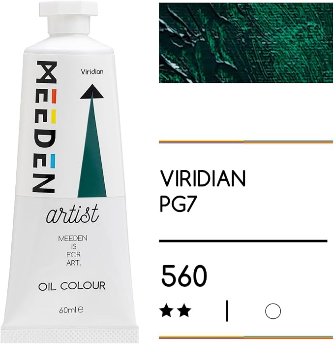 MEEDEN Artist Grade Oil Paint: Viridian - 60ml/2oz Tube | Professional Art Paints and Supplies for Canvas Painting