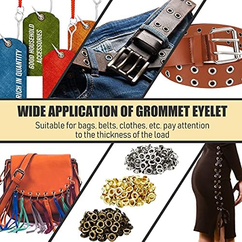 Mudder Grommet Eyelet Plier Tool,Coppery, Gold, Silver,1/4 Inch,Classic