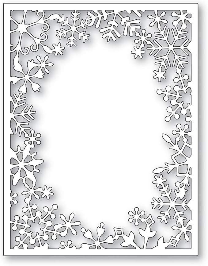 Cutting Dies 3D Background Frame Metal Stencils Scrapbooking Tools DIY Craft Carbon Steel Embossing Template for Paper Card Making Album Arts Supplies (Frame 12-snowflake 11.1x14.3cm)