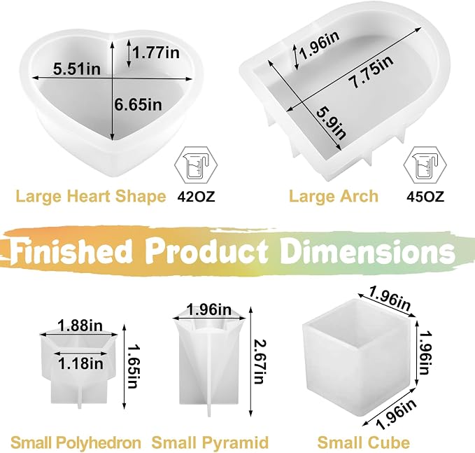 YOILES 2Pcs Resin Molds Silicone,Epoxy Resin Molds,Silicone Mold for Crafts | ﻿ Casting Craft Mold for Flower Preservation Bookends DIY Art (2)