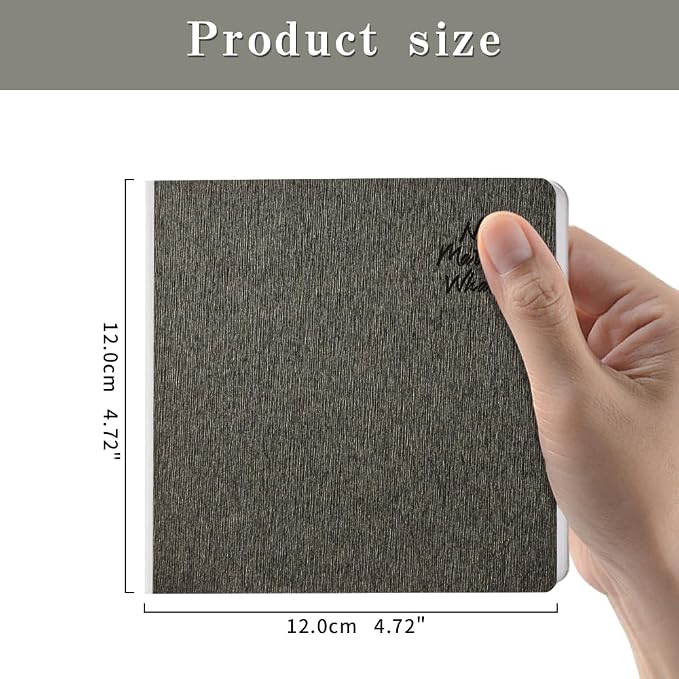 Coffee Hardcover Sketchbook Square Hardbound Sketch Journal 4.7 x 4.7 Inch 42 Sheets Art Book 250GSM Ultra Smooth Paper Ideal for Pencils,Water Color Pen,Marker Pen