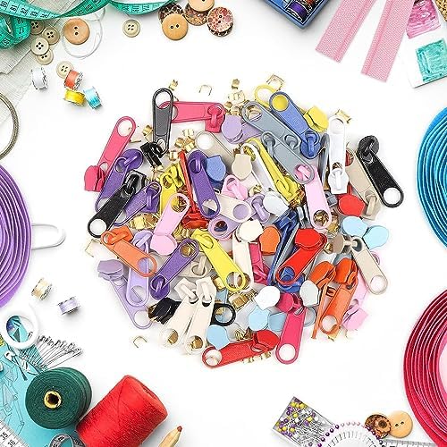DOITEM 42 Yards 14 Pieces Coil Zippers Assorted Nylon Zipper with 56 Sliders, 14 Color for DIY Tailor Sewing Crafts