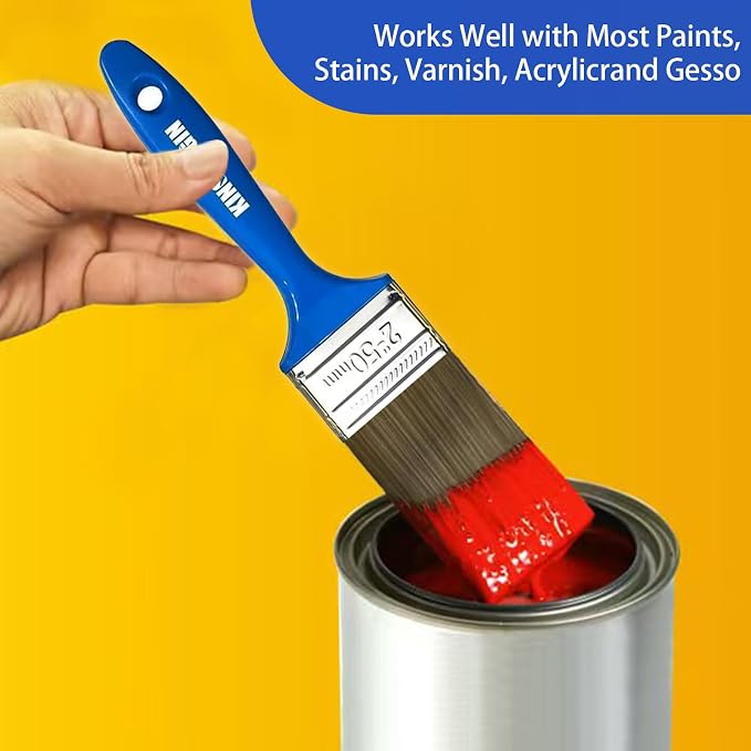 King Origin Paint Brush Set, 10 Pack Paint Brush 0.5" 1" 1.5" 2" 2.5" | Chip Brush, Small Paint Brushes Bulk, Paint Brushes for Walls Home Decor Furniture Crafts Detail Painting