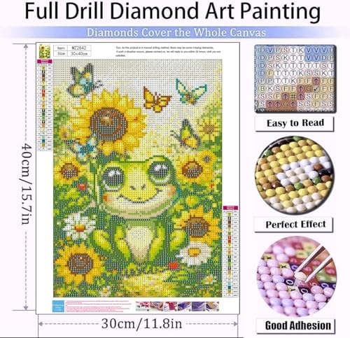 Xylogist Frog Diamond Art Kits for Adults 12x16 Inch