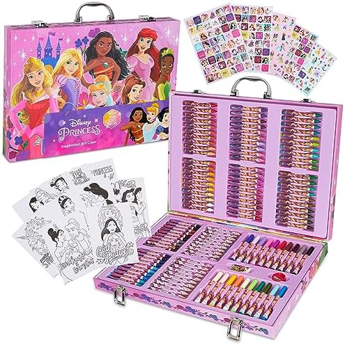Disney Stitch Colored Pencils Art Supplies Kids Drawing Kit School Supplies Crayons Markers Coloring Sheets Art Kit Gifts for Kids Girls (Multi Princess Set)