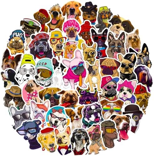 DothRayan Dog Stickers, 100 Pcs Fun Dog Waterproof Vinyl Stickers for Water Bottle, Laptop, Phone, Skateboard Stickers for Kids Teens Girls Adults