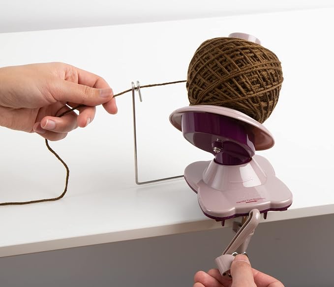 Knit Picks Yarn Ball Winder for Knitting and Crocheting (Purple) | Manual ball winder that winds up to 100g or 3.5 ounces of yarn into a cake