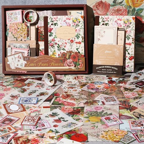 miikoul Vintage Scrapbooking Supplies Kit for Teen Girl Kid Women Diy Gift