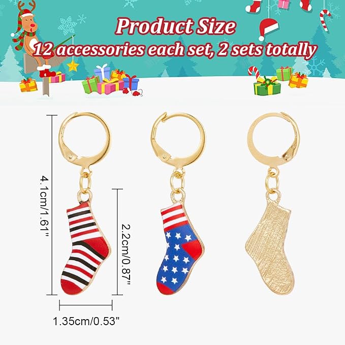 NBEADS 12 Pcs Socks Stitch Markers, Enamel Alloy Crochet Stitch Marker Charms Removable Locking Stitch Marker for Knitting Weaving Sewing Accessories Quilting Handmade Jewelry
