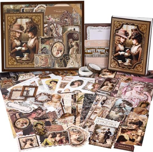 Scrapbook Supplies Kit, Vintage Junk journaling Supplies, Scrapbooking Kit