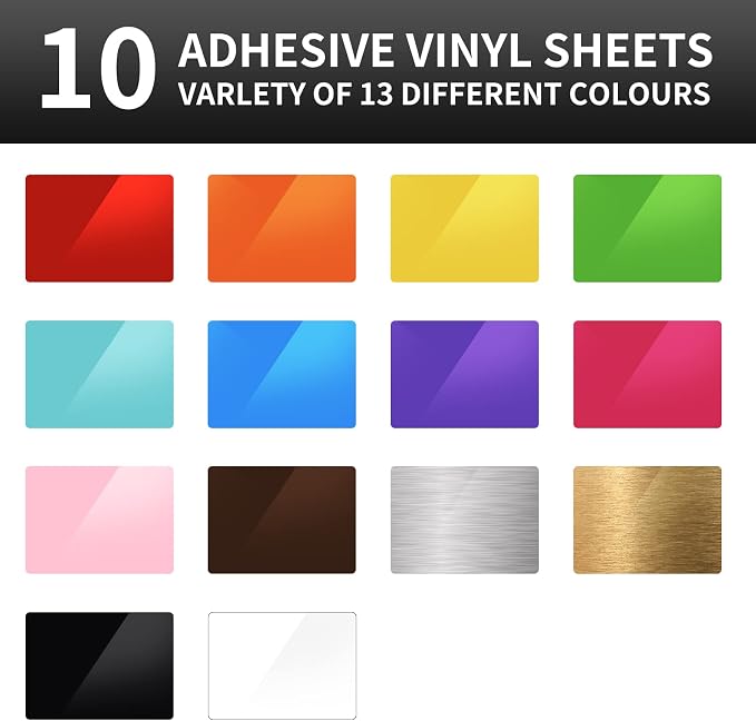 Glossy Black Permanent Vinyl for Cricut - 12 Pack Lya Vinyl Permanent Outdoor Vinyl, 12"x12" Self Adhesive Vinyl Sheets for Decor Sticker, Party Decoration, Car Decal