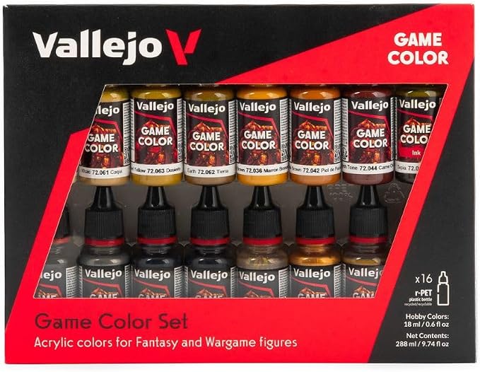 Vallejo - Game Color Leather and Metal Set | Set for Fantasy and Wargame Figures | 16 Bottles x 18 ml (0.60 fl.oz.)