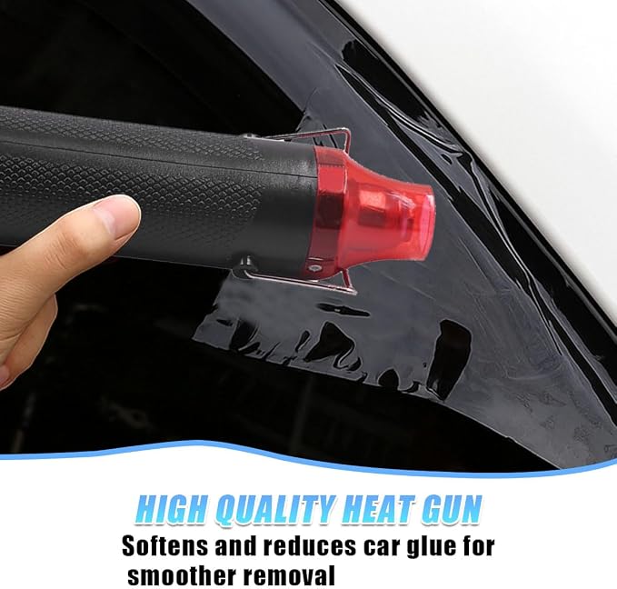 Mini Heat Gun - 220V 300W Portable Handheld Hot Air Gun Tool for DIY Craft Embossing - Electric Heating Tool with Stand & Power Cord for Car Vinyl Wrap/Shrink Wrapping PVC/Drying Paint(Black)