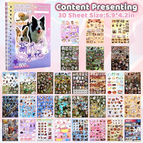800+ Dog Sticker Book, Funny Dog Stickers for Journaling Scrapbook
