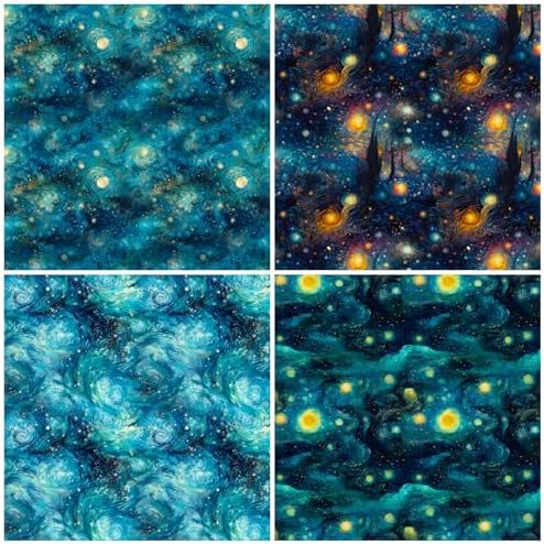 Galaxy Scrapbook Paper Pad Starry Sky Patterned Paper 12*12 - 24 Sheets Single-Sided Colorful Decorative Decoupage Papers Junk Journaling Cardstock Papers for DIY Origami Decorative Craft.