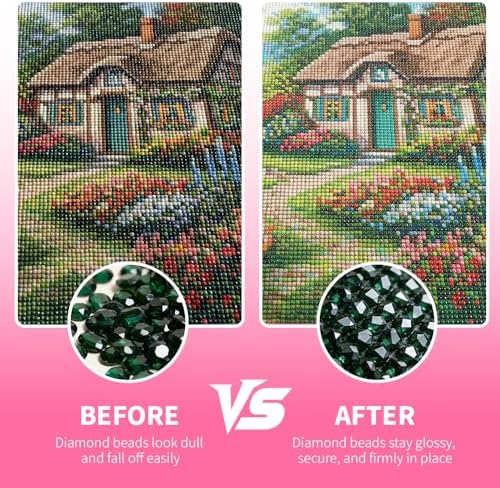 OSBNAG Diamond Painting Sealer with Applicator Brush, Permanent Hold & Shine Effect, Helps Retain Sparkle, Also Works for Jigsaw Puzzles (250mL / 8.8 fl oz, 125mL ×2)