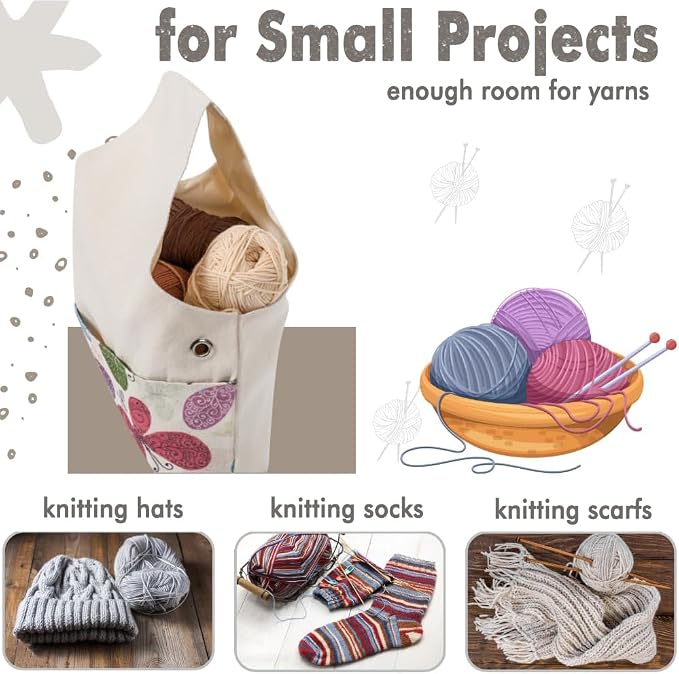 TOGETRUE Yarn Bag, Knitting Crochet Tote Bag, Yarn Storage Bag Organizer
