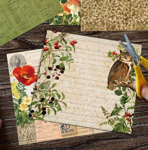 YASMEN Scrapbook Paper Pad 6x6, Vintage Patterned Cardstock Paper Pads for Card Making, Journals, Planner, DIY Envelopes, Greeting Cards, Gift Card, Decorative Art Craft -24 Sheets