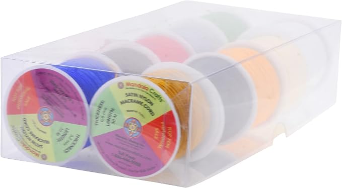 Mandala Crafts 0.5mm Assorted Rattail Nylon Satin Cord for Jewelry Making
