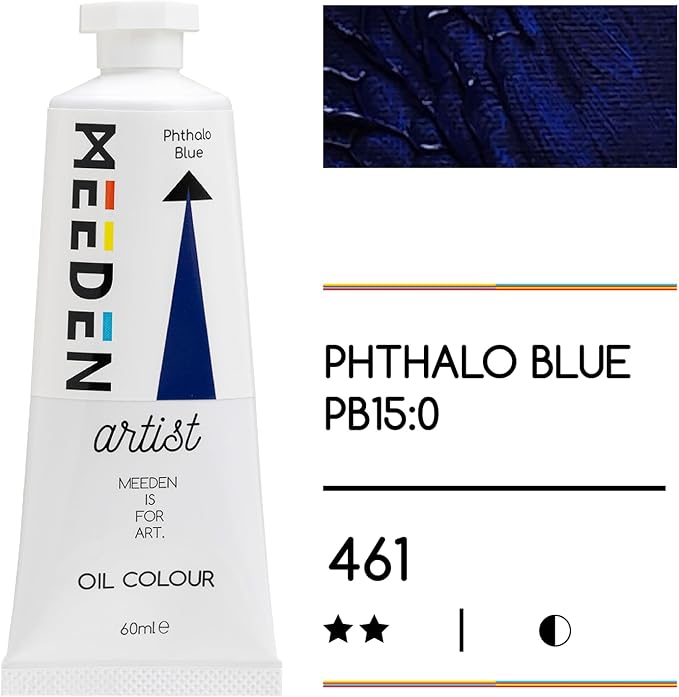 MEEDEN Artist Grade Oil Paint: Phthalo Blue - 60ml/2oz Tube | Professional Art Paints and Supplies for Canvas Painting