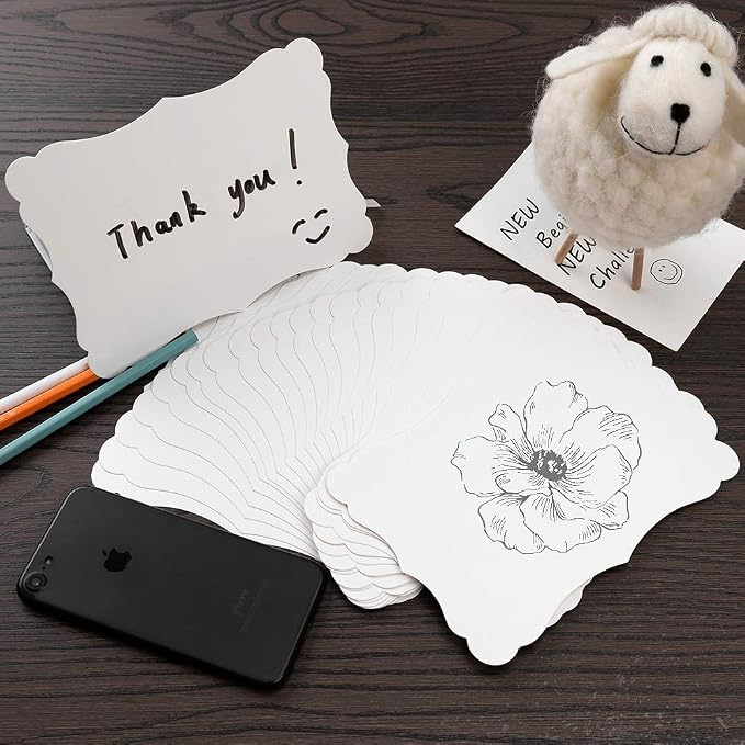 50 Pack Blank Kraft Greeting Cards, White, 5x7IN