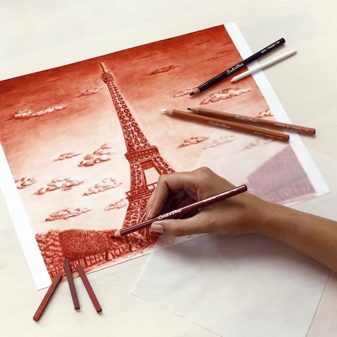 Conté à Paris Studio Sketch Set, Pencils and Carrés Crayons, Assorted | Versatile Selection Of Drawing Media, Supports Multiple Techniques, Ideal For Studio Practice And Learning