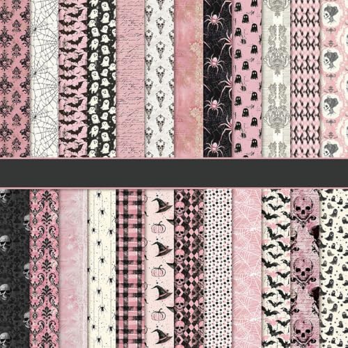 Pink Helloween Scrapbook Paper Pad Journal Decoupage Collage Materials