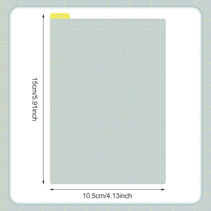 Thenshop 5 Pack A6 Gray x Yellow Pencil Board Reusable Notebook Accessory, Flexibility Layout Grids with Ruler Scale