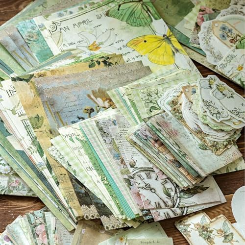 400PCS Vintage Scrapbook Paper Journaling Scrapbooking Supplies Kit Decorative Craft Paper Assorted for Bullet Junk Journals Card Making Crafts, County Post Office