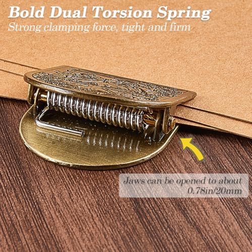 CRASPIRE Travelers Notebook Clips Metal Book Clip Vintage Antique Bronze Rose Themed Flower Decorative Binder Page Holder for TN Travelers Art Journaling Reading Decoration Accessories