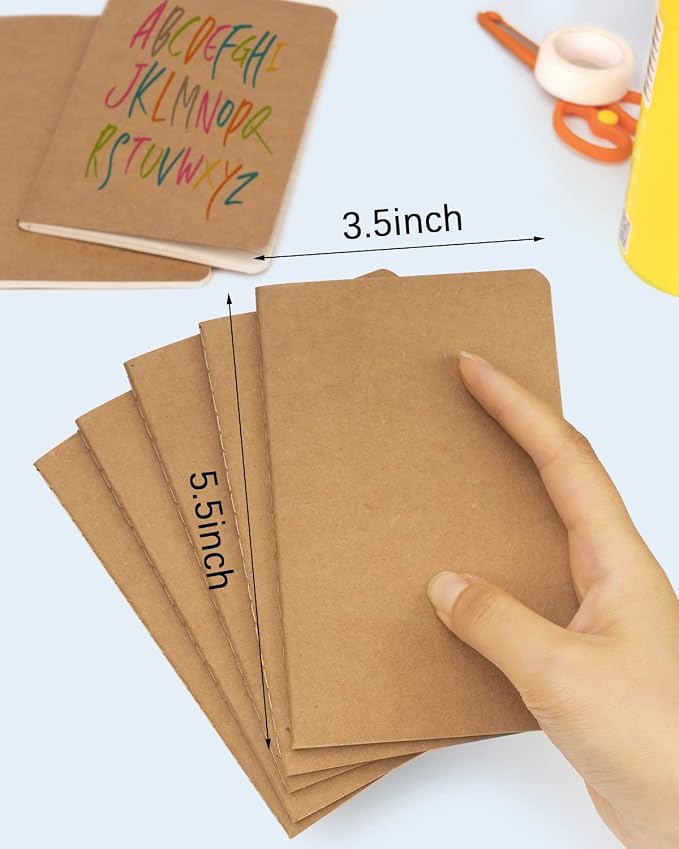 Gwybkq Pocket Notebooks Small Lined 12 Pack Notepads Bulk Little Journal Set Softcover 3.5 x 5.5 Inches or Men Women Kids Traveler Author, 30 Sheets/60 Pages(Brown Cover)