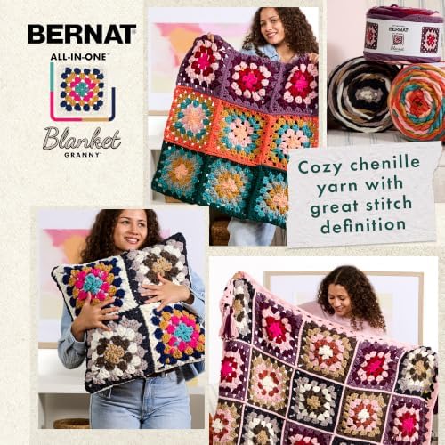 Bernat All in One Blanket Granny Soft Crochet Yarn, Lilac Waves, 2-Pack